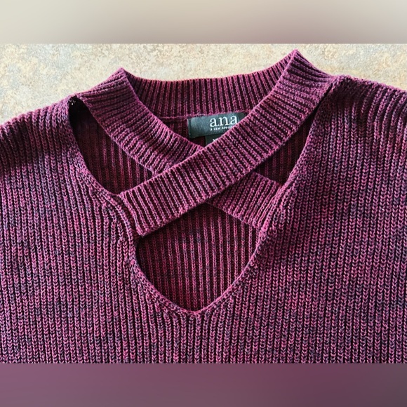 28.a.n.a Women’s Purple/Brown V-Neck Long Sleeve Sweater Size XS - Picture 4 of 9